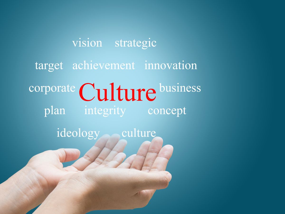 female hands holding a digital representation of the concept of culture and values