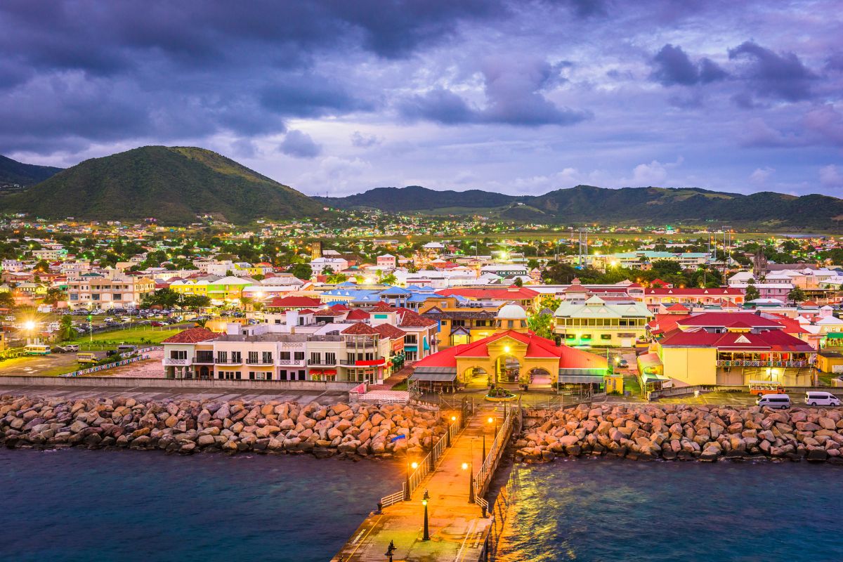 Boardwalk in capital city of St Kitts & Nevis